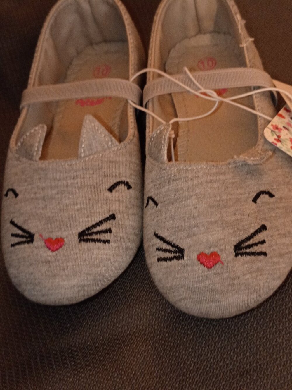 Simply Petals Little Girls Size 10 Grey Meow Ballerina Shoes NWT!